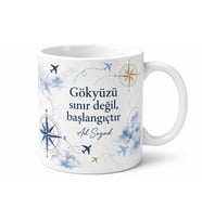 Pilot İçin Karışık Desenli Baskılı Kupa Bardak Seyahat Hediyesi