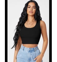 Fantezia Night Kadın Yeşil Kare Yaka Crop Top Bluz