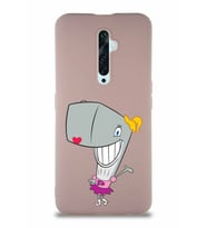 Oppo Reno 2Z Soft Premier Kapak Pearl Yengeç Tasarımlı Silikon Kılıf - Pudra (Şeffaf)