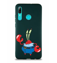 Huawei P Smart 2019 Soft Premier Kapak Bay Yengeç Tasarımlı Silikon Kılıf - Yeşil (Şeffaf)