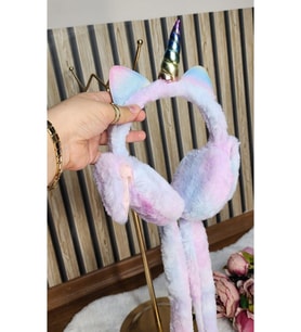 LAV MER KİDS Peluş Tek boynuzlu at figürlü kulak işitici kulaklık