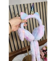 LAV MER KİDS Peluş Tek boynuzlu at figürlü kulak işitici kulaklık (Çok Renkli)