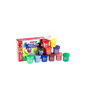 Fatih Guaj Boya Karton Kutu Şişe 25 ML 12 Renk 50420