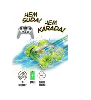 Oyuncak Suda ve Karada Giden Uzaktan Kumandalı Araba 360° Hareket Edebilen Şarjlı Işıklı 4X4 Araç