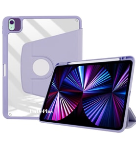 Apple iPad Air 13inç M2/M3 Kılıf Termik Kalem Bölmeli Dönebilen Standlı Case A28 (Lila)