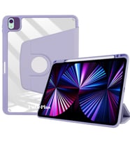 Apple iPad Air 13inç M2/M3 Kılıf Termik Kalem Bölmeli Dönebilen Standlı Case A28 (Lila)