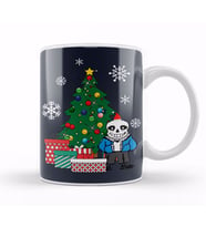 Sans Around The Christmas Tree Undertale Kupa Bardak Porselen
