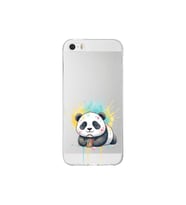 iPhone 5S ile Uyumlu Splash Panda Tasarımlı Şeffaf Silikon Kılıf