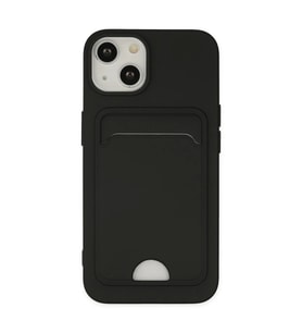 Apple iPhone 14 Plus Kılıf Kelvin Kartvizitli Silikon - Siyah