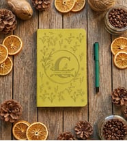 Kişiye Özel C Harfli İsimli Defter Doğum Günü Hediyesi (Yeşil)
