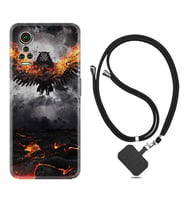 General Mobile GM 21 Pro GM 22 Pro Plus Kılıf Boyun Askılı Silikon Ateş Kartalı 1766