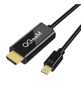 Laptop Telefon ve TV Televizyon Bağlantıları İçin Mini DisplayPort'tan HDMI'ya 1.8 Metre Kablo (Siyah)