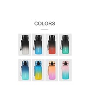 Uzspace Tritan Matara 350 ML Tritan Motivasyon Suluk (Karışık Renk 1 Adet)