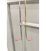 ÇİFT TAŞ SIRALI KARE TAŞLI ZENCIR BİLEKLİK (Gold)