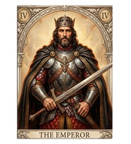 Taçlı ve Zırhlı Kral The Emperor Kartı Dekoratif Kanvas - Mdf Ahşap Tablo