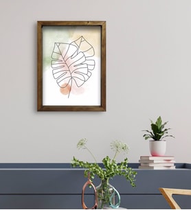 BK Gift Otel Odası Konseptli Doğal Masif Ahşap Çerçeveli Tablo 45x65cm-97