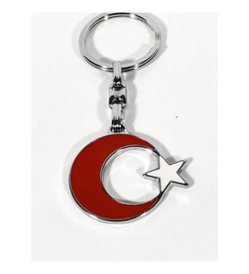 Ay ve Yıldız formunda Metal Anahtarlık