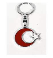 Ay ve Yıldız formunda Metal Anahtarlık