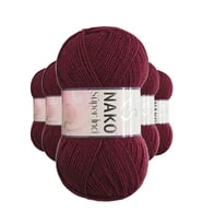 5 Adet Süper İnci El Örgü İpi 100 gr Bordo 999