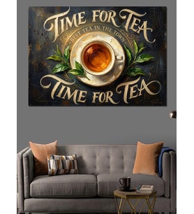 Time For Tea Çay Tablosu Dekoratif Kanvas - Mdf Ahşap Tablo