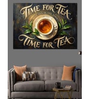 Time For Tea Çay Tablosu Dekoratif Kanvas - Mdf Ahşap Tablo