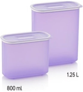 Tupperware Lila Oval Saklama Kabı Set 2Li Esc