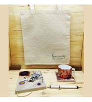Wassily Kandinsky Set 5 - Çay/Kahve Fincanı-Traverten Bardak Altlığı-Kalem-Defter-Kanvas Çanta