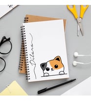 Sevimli Kedi Baskılı Defter Kişiye Özel
