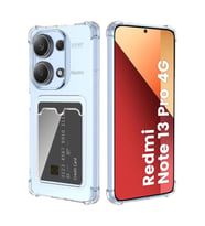 Teknomoda Redmi Note 13 PRO 4G Kılıf Kartlıklı Anti Şok Korumalı Şeffaf Silikon Şeffaf Açık