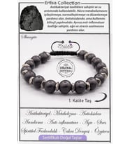 Sertifikalı AAA+ Kalite Gerçek Terahertz - Şungit (Shungite) Taşı Bileklik (Siyah)