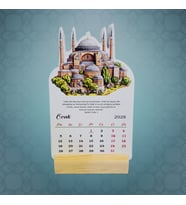 2026 Ayasofya Cami Takvimi Ahşap Ayaklı Ayasofya Cami Temalı Özel Tasarım Takvim (Çok Renkli)