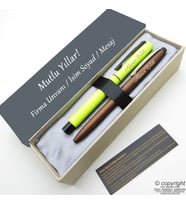 Scrikss İsme Özel Kalem Seti - Neon - Kahve Krom Roller Kalem + Tükenmez Set (Karışık)