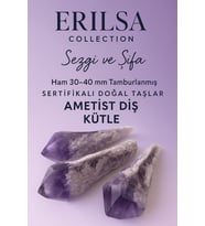 Sertifikalı Doğal Ametist Diş Kütle 30-40 mm – Sezgi ve Şifa Taşı (Çok Renkli)