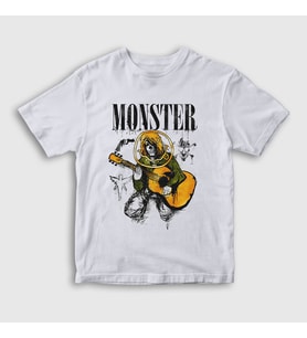 Presmono Unisex Çocuk Beyaz Monster Nirvana Kurt Cobain T-Shirt 35677tt
