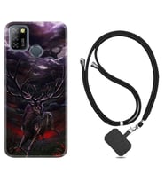 INFINIX Smart 4 5 6 Zero 8 S5 Pro Kılıf Boyun Askılı Silikon Dark Deer 1786