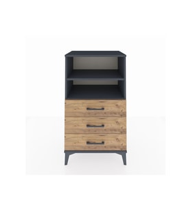 Hyperion Komodin 2 Raflı 3 Çekmeceli 60x44x106 Antrasit-Çam