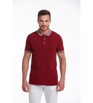 Hatemoğlu Bordo %100 Pamuk Regular Fit Polo Yaka Tişört