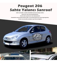 Peugeot 206 Parlak Siyah Yalancı Çakma Sahte Sunroof