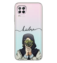 Huawei Çiçekli Kız Tasarımlı Şeffaf Telefon Kılıfı