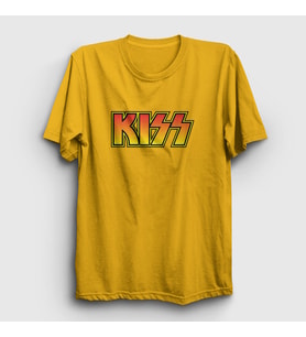 Presmono Unisex Sarı Logo Kiss T-Shirt 91071tt (Sarı)