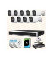 Provzen Hikvision 9 Kameralı 4MP IP Hibrit ColorVu Güvenlik Kamerası Mikrofonlu  Olay Anında bildirim