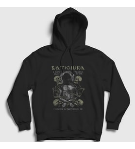 Presmono Unisex Siyah Skeletons Batushka Kapüşonlu Sweatshirt 387357tt