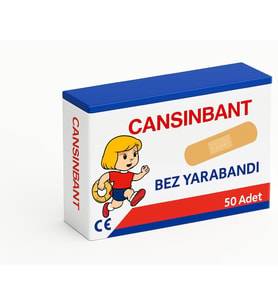Cansın Yarabandı 50 Adet – Esnek ve Nefes Alabilen Kumaş Yüzey, Cilt Dostu, Günlük Kullanıma Uygun, Güçlü Yapışkan, İlk Yardım ve Ev Kullanımı İçin İdeal