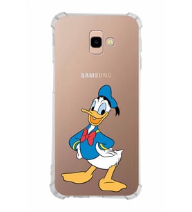 Samsung Galaxy J4 Plus  Köşe Korumalı Antişok Kapak Donald Duck Tasarımlı Şeffaf  Kılıf