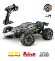 Xinlehong 1:16 Brushless Uzaktan Kumandalı Yüksek Hızlı Rc Araba 52km/s 2.4Ghz 4WD Usb Şarj Yeşil