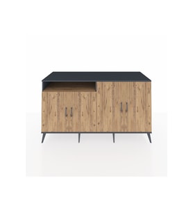 Kronos Konsol 4 Raflı 4 Kapaklı 176x59x99 Antrasit-Çam