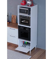 Eliusta Luno 1 Kapaklı Modüler Dolap Fırın Dolabı 60x185,9x56 cm Geniş Kapasiteli Saklama Dolabı (Beyaz)