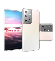 Samsung Galaxy S21 Ultra Kılıf Şeffaf Silikon Hibrit Case (Renksiz)