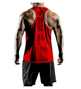 Erkek Dry Fit Y-back Gym Fitness Sporcu Atleti Genıus-fıt (Kırmızı)