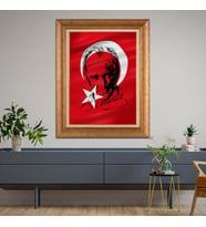 Altın Varaklı Paspartulu Çerçeveli Tablo hb572